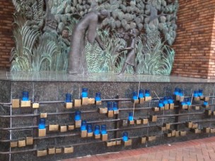 Rosary garden - candles