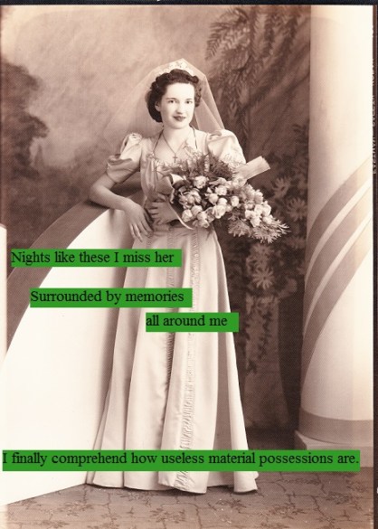 My grandmother in an old 1940s black-and-white photo