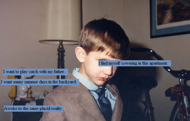 Sad child wearing a suit and tie