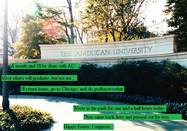 Main gate sign for American University