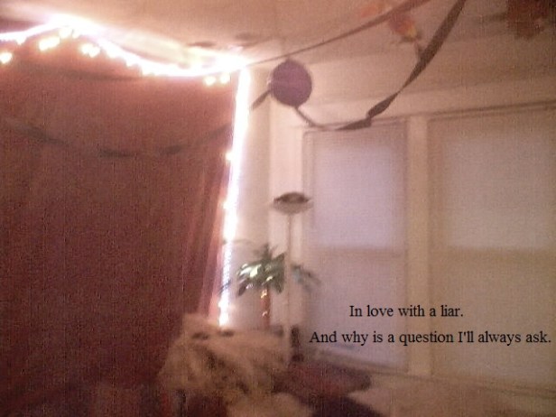 Corner of a room decorated for party