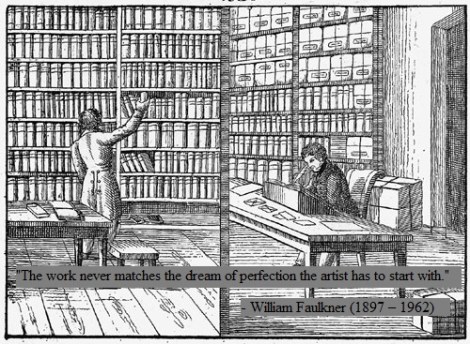 Drawing of a library from 1842