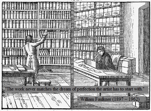 Drawing of a library from 1842