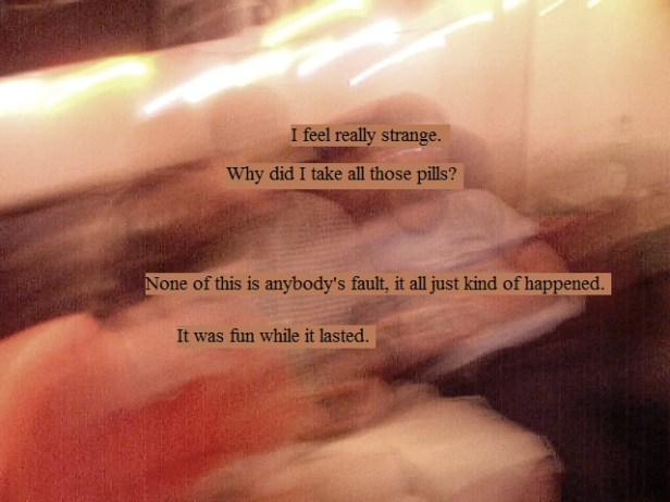 Three blurry friends on a couch