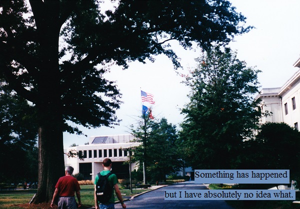 Walking with my father on the campus of American University