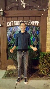 Eat, Drink and be happy sign outside of Klas