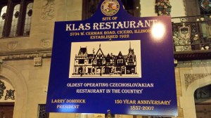 Historic sign outside of Klas