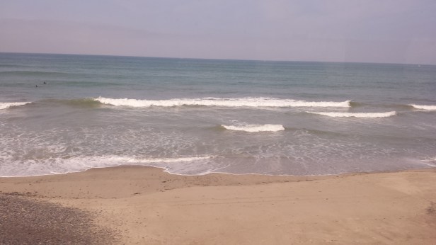 view of the pacific ocean from the train