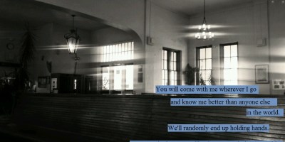 black and white train station