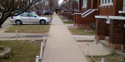 Sidewalk and houses