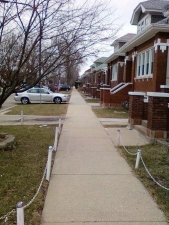 Sidewalk and houses