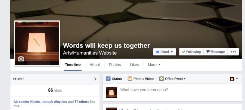 Words Will Keep Us Together Facebook Page