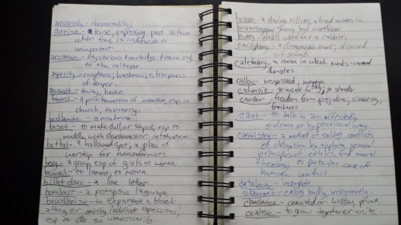 Note on the dictionary from my journal