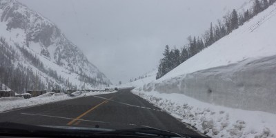 Wyoming through a cracked windshield
