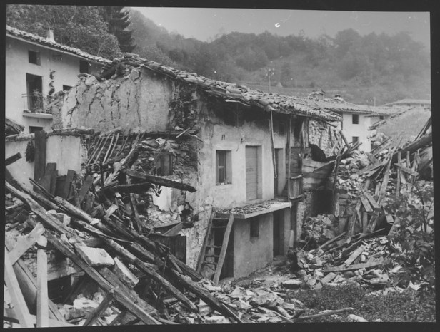 Destroyed buildings in Italy