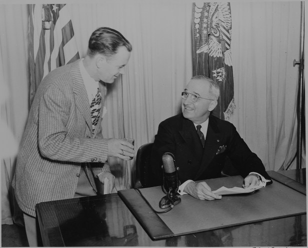 President Truman announces end of war