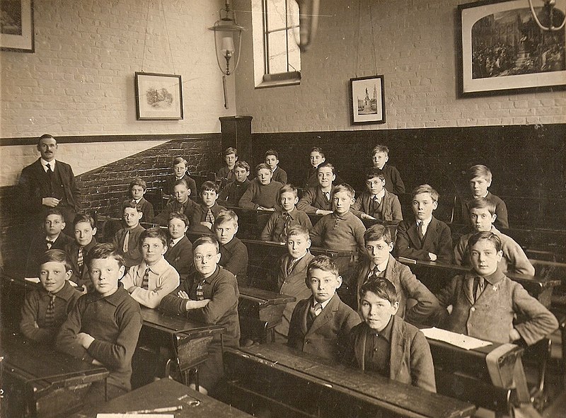 Classroom of boys being set up for doom