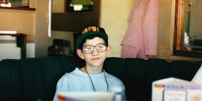 The author in a Denny's in Arizona